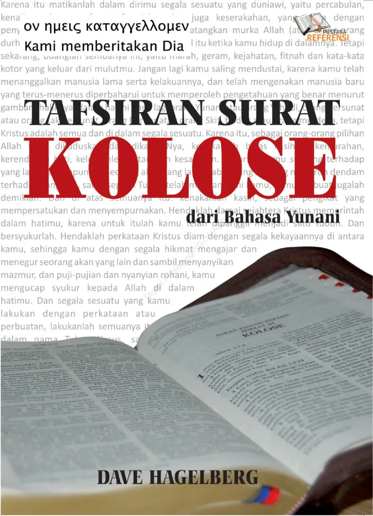 Buku  Tafsiran Surat Kolose dari Bahasa Yunani oleh Dave Hagelberg