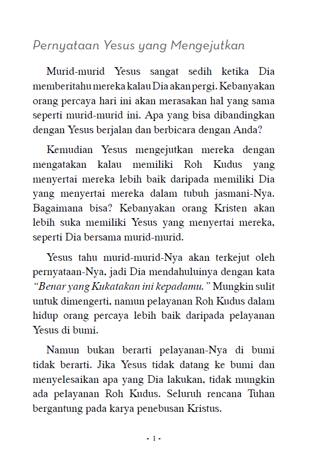 Buku 10 Alasan Lebih Baik Memiliki Roh Kudus - It's Better to Have The Holy Spirit oleh Andrew Wommack