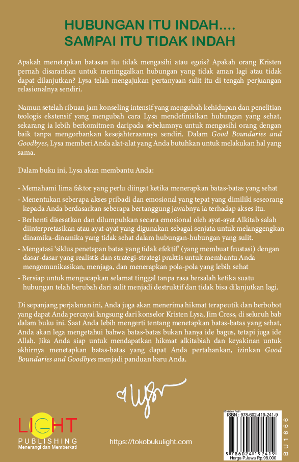 Buku Batas-batas Baik dan Berpisah oleh Lysa Terkeurst