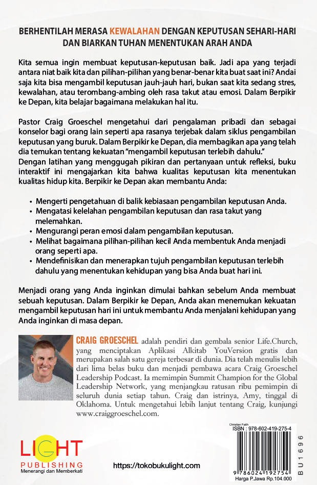 Buku Berpikir ke Depan - Think Ahead oleh Craig Groeschel