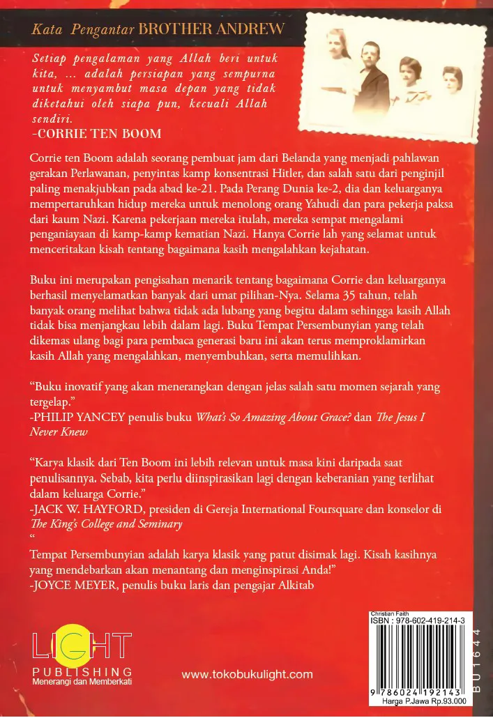Buku Tempat Persembunyian oleh Corrie Ten Boom
