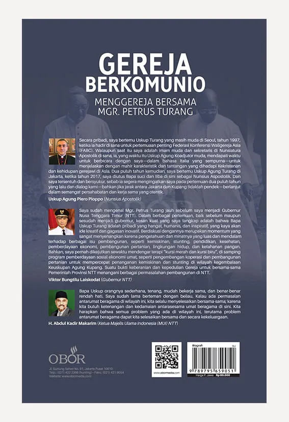 Buku Gereja Berkomunio Menggereja Bersama Mgr. Petrus Turang oleh Dr. Norbertus Jegalus, MA, RD Siprianus S. Senda, S.AG., L.TH.BIB, RD Florens Maxi Un Bria, S.AG., M.SOS