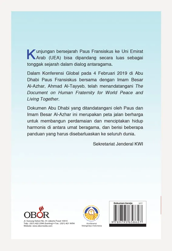 Buku Dokumen Tentang Persaudaraan Manusia Untuk Perdamaian Dunia dan Hidup Bersama oleh 