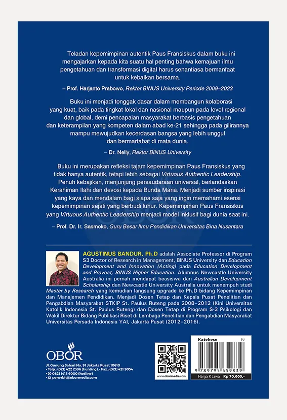 Buku Kepemimpinan Autentik Paus Fransiskus oleh Agustinus Bandur, Ph.D