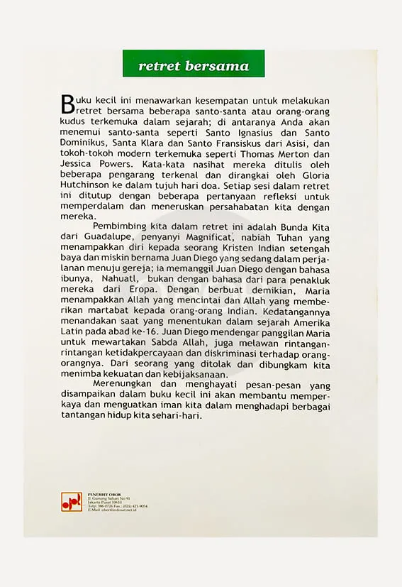 Buku Retret bersama Maria Bunda Guadalupe dan Juan Diego oleh Virgilio Elizondo