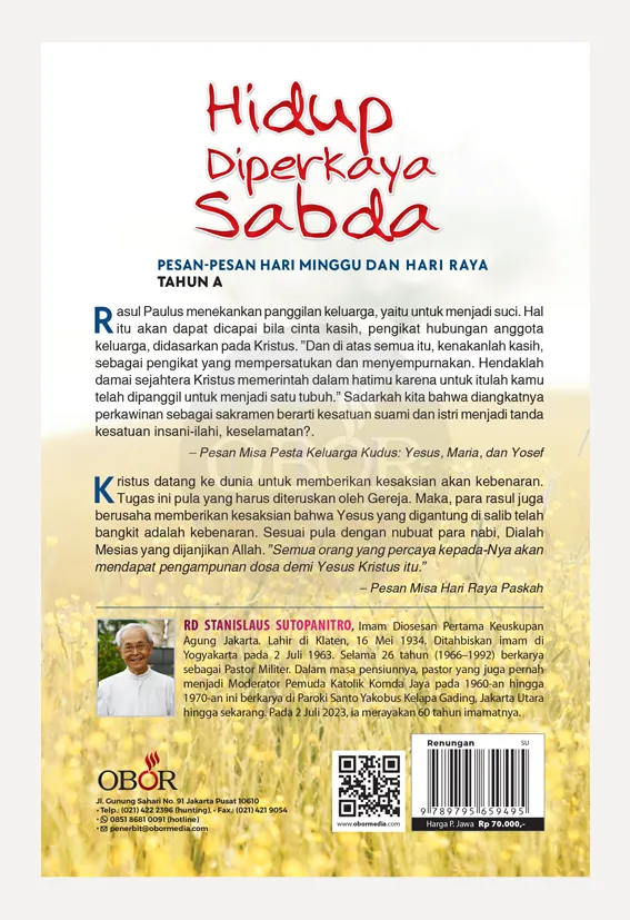 Buku Hidup Diperkaya Sabda oleh RD STANISLAUS SUTOPANITRO