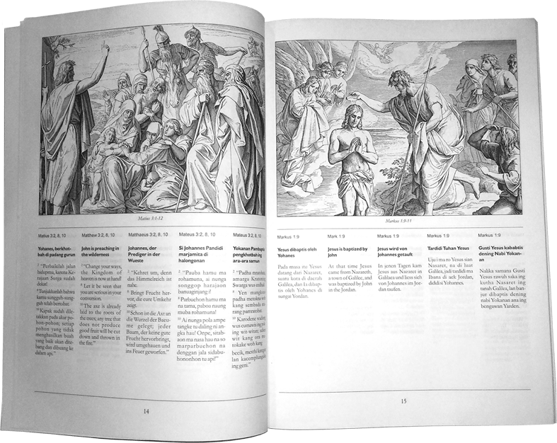 Buku Kitab Suci dengan Gambar-Lima Bahasa oleh Von Julius Schnorr von Carolsfeld