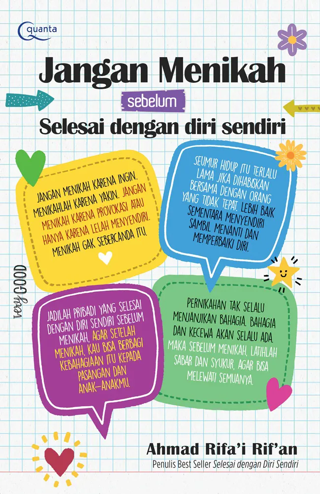 Buku Jangan Menikah Sebelum Selesai dengan Diri Sendiri oleh Ahmad Rifai Rifan