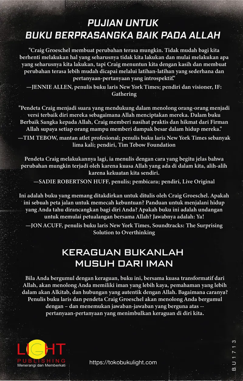 Buku Berprasangka Baik pada Allah – The Benefit of Doubt oleh Craig Groeschel