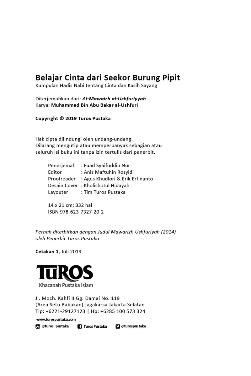 Buku Belajar Cinta dari Seekor Burung Pipit