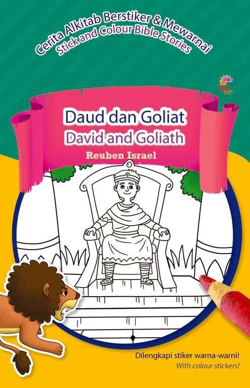 Buku Cerita Alkitab Berstriker & Mewarnai - Daud dan Goliat (David and Goliath) - Bilingual oleh Reuben Israel