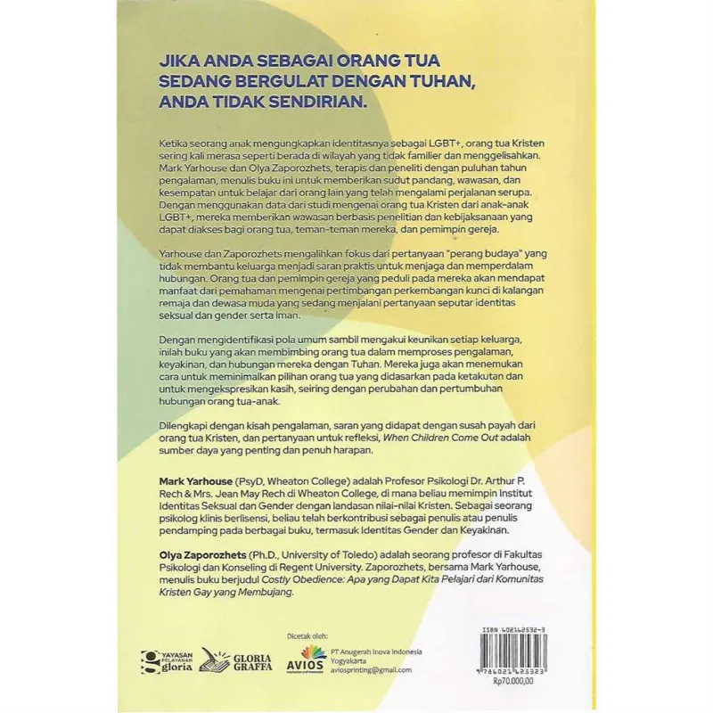 Buku When Children Come Out (Bila Anak-anak Menyukai Sesama Jenis LGBT) oleh Mark Yarhouse, Olya Zaporozhets