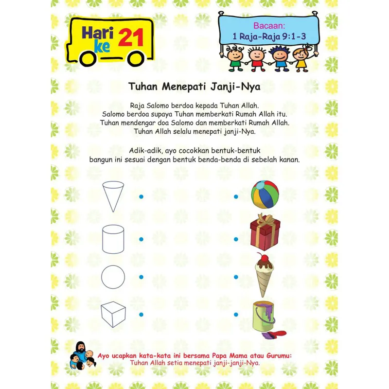 Buku Renungan Harian Anak Usia Dini untuk TK PAUD - Ada aktivitas Full Color Bulanan