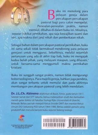 Buku Katekisasi Sidi Nikah, Peneguhan dan Pemberkatannya oleh J. L. Ch. Abineno 