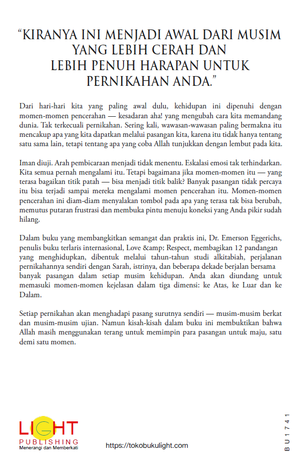 Buku Momen-Momen Pencerahan dalam Pernikahan oleh Emerson Eggerichs