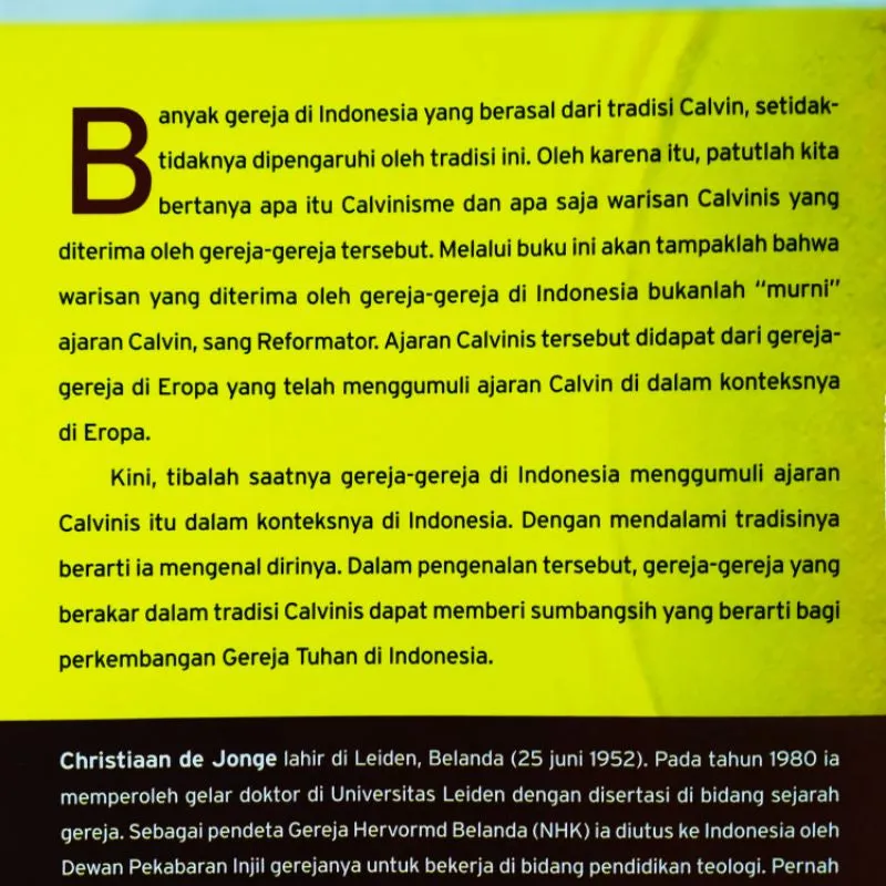 Buku Apa Itu Calvinisme? oleh Christiaan de Jonge