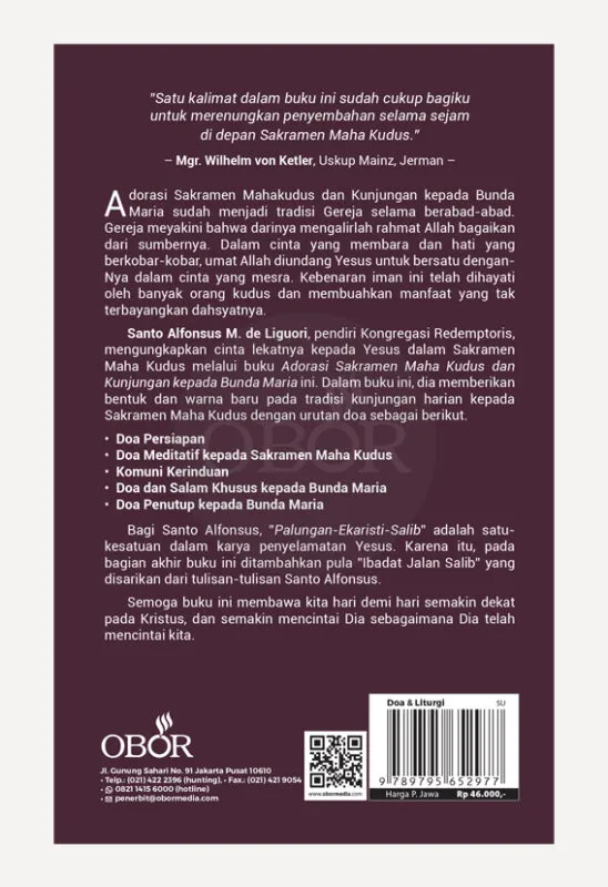 Buku Adorasi Sakramen Maha Kudus dan Kunjungan Kepada Bunda Maria oleh Santo Alfonsus M. de Liguori