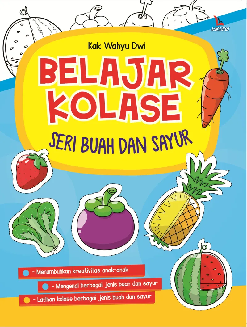 Buku Belajar Kolase Seri Buah dan Sayur oleh Kak Wahyu Dwi