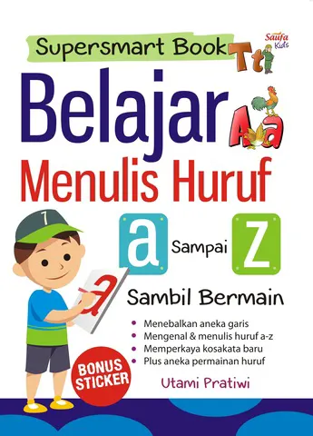 Buku Supersmart Book Belajar Menulis Huruf A-Z Sambil Bermain oleh Utami Pratiwi