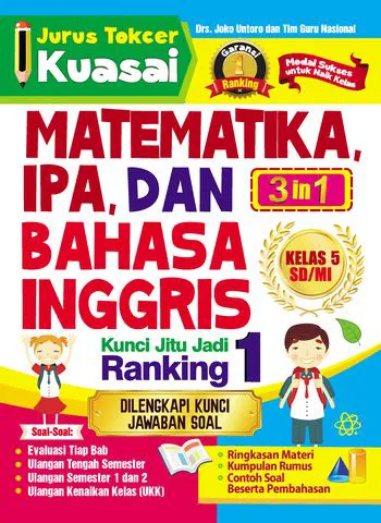 Buku Jurus Tokcer Kuasai Matematika, IPA, dan Bahasa Inggris Kelas 5 SD/MI oleh Drs. Joko Untoro, Tim Guru Nasional
