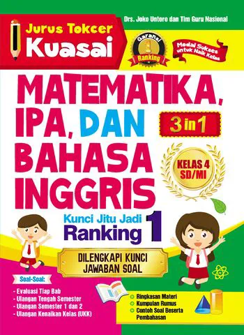 Buku Jurus Tokcer Kuasai Matematika,IPA, dan Bahasa Inggris Kelas 4 SD/MI oleh Drs. Joko Untoro, Tim Guru Nasional