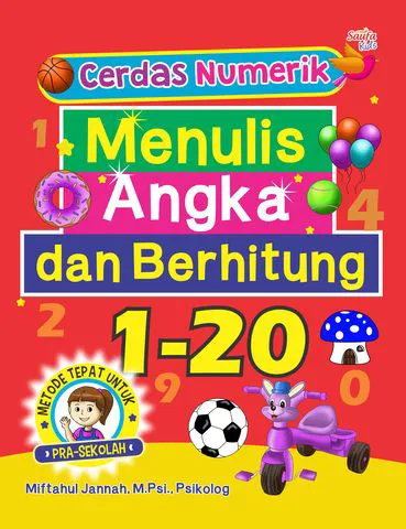 Buku Cerdas Numerik Menulis Angka Dan Berhitung 1-20 oleh M.Psi., Psikolog, Miftahul Jannah