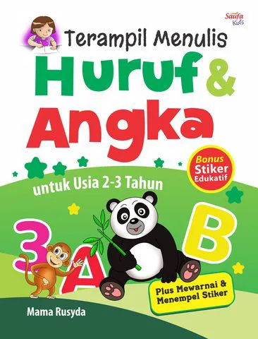 Buku Terampil Menulis Huruf & Angka Untuk Usia 2-3 Tahun oleh Mama Rusyda