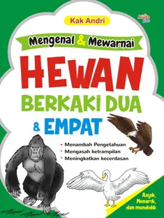 Buku Mengenal & Mewarnai Hewan Berkaki Dua & Empat oleh Kak Andri